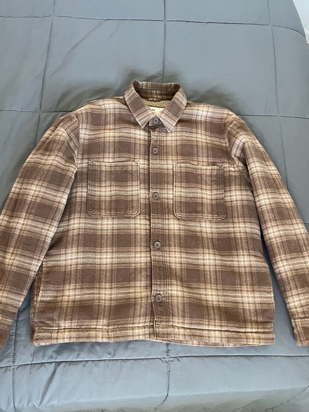 Hollister Brown Plaid Lightweight Shirt Jacket